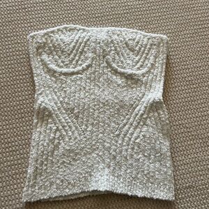 Textured Strapless Top